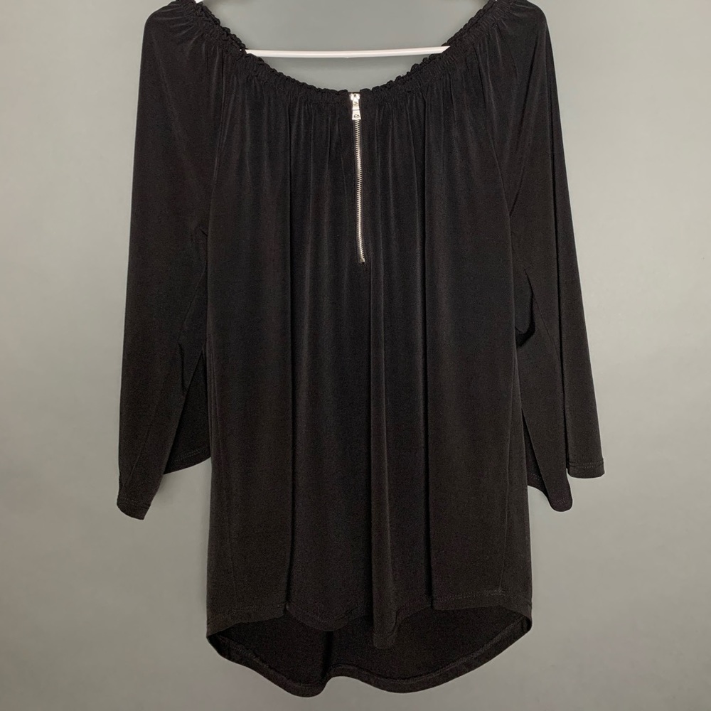 Black off the shoulder blouse